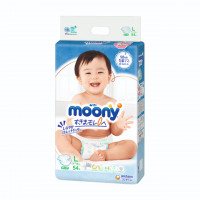 Moony Baby Diapers Large size. (9-14 kg) (20-31lbs). 54 count.